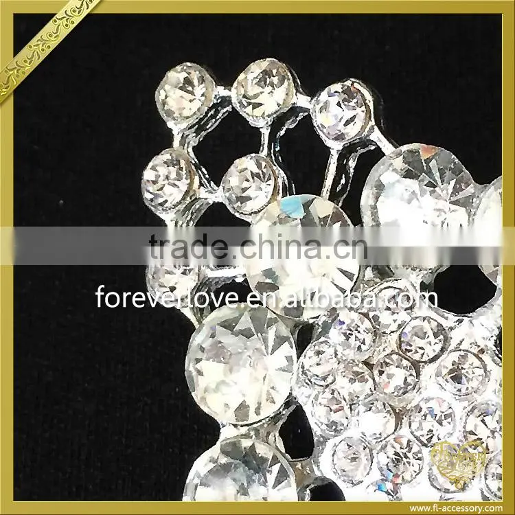 Latest brooch design fashion elegant metal alloy rhinestone brooch FB-030