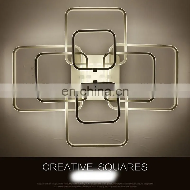 Rectangular led modern warm bedroom lights remote dimming study lamps living room LED ceiling lighting lamp