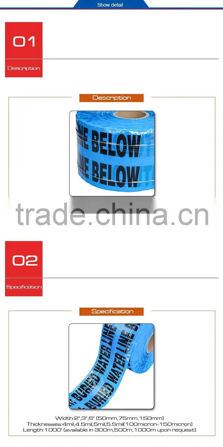 Cheap price non adhesive Underground Detectable Warning Tape OP015-6