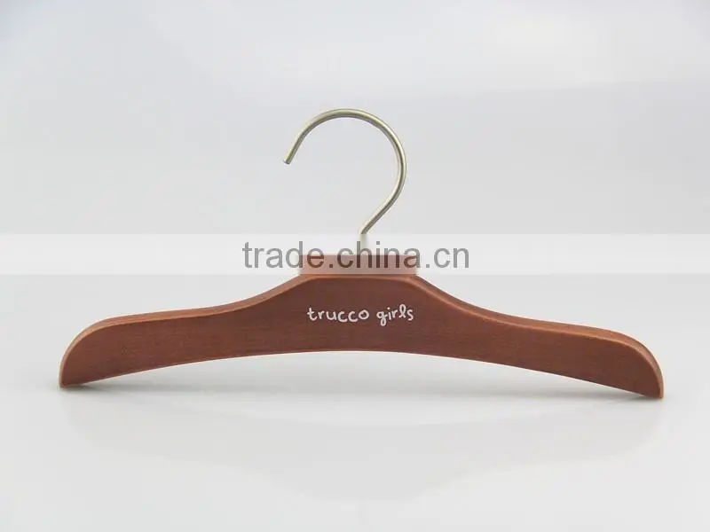 IMY-172 brown custom baby wood hangers with logo