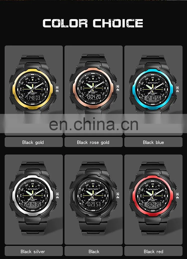 Sanda 799G 292L New Young Digital Wrist Watches for Girls Boys LED Water Resistant Luminous Sport Functional Sanda Watches