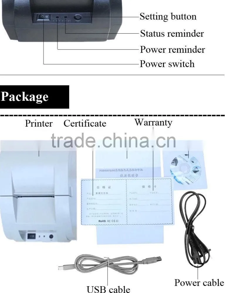 Trade Assurance 5890K cheap 58mm thermal printer scanner 58mm thermal printers bixolon printer thermal