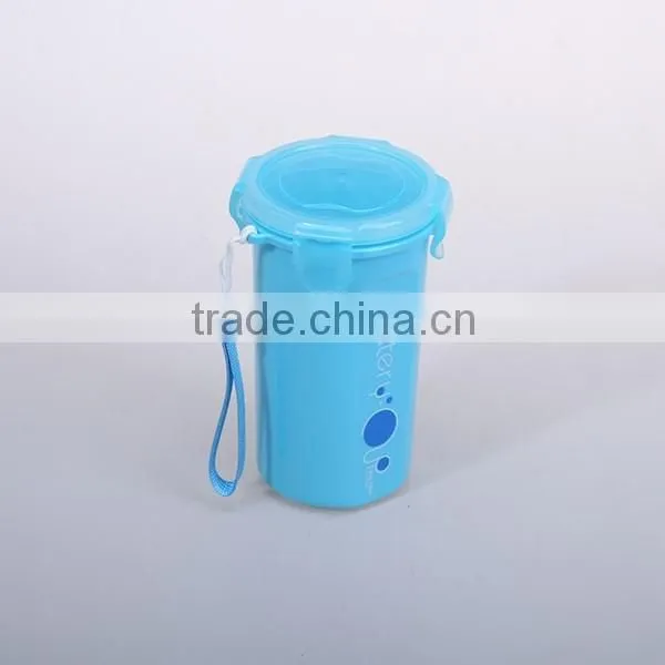 400ml 4 Side lockable portable plastic water cup
