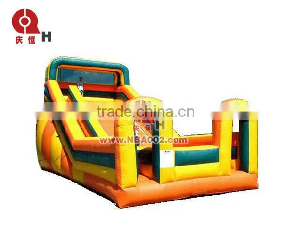 QHIS08 Colorful Outdoor Inflatable Slide with Two Mini Arcaways