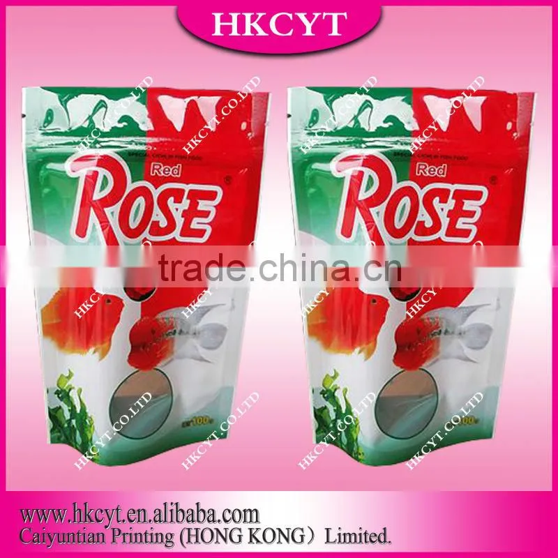 Sea feed packaging bag foe aluminum foil/Customs sea food packaging with slide zipper