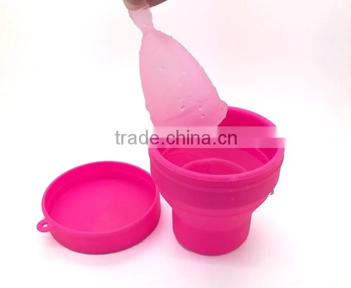 Silicone foldable cup for silicon menstrual cup