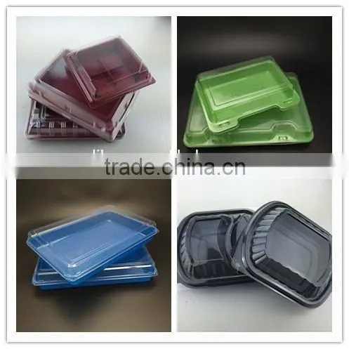 Hot sale PET disposable food container /take away lunch box/plastic container with lid