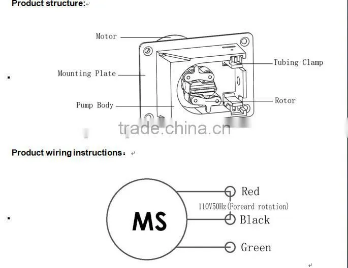 Flue gas analysis peristaltic pump OEM205/TH15