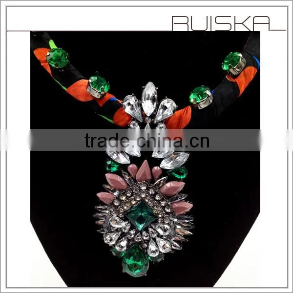 Fashion Mode Acrylic Waterdrop Braided Rope Necklace