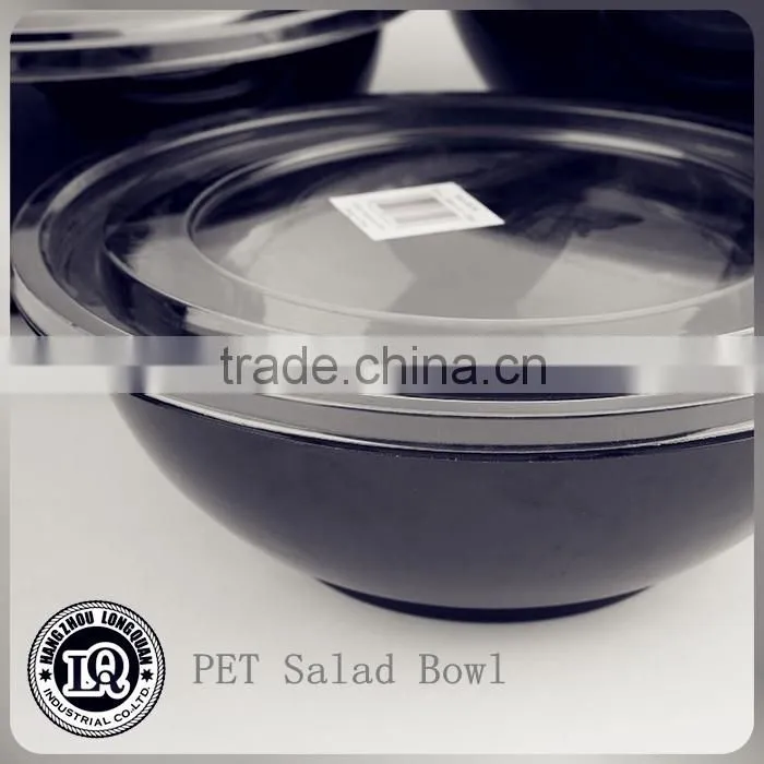 24oz 32oz PET Plastic Clear Salad Bowl With Lid