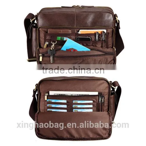 Cheap vintage adjustable leather messenger bag