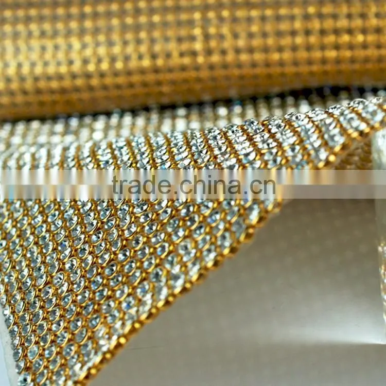 120*45cm Hot Fix Crystal Rhinestone Strass Trimming , Heat Transfer Crystal Strass Rhinestone Roll, Banding Rhinestone Wholesale