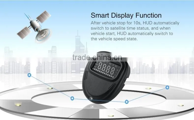 A1 2.0 inch Car GPS HUD Head Up Display Vehicle-mounted Security System, Support Speed & Real Time & Altitude & Over Speed Alarm