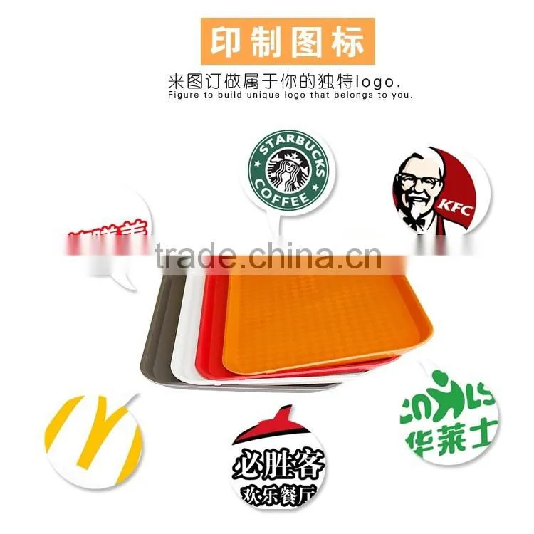 Plastic food serving tray
