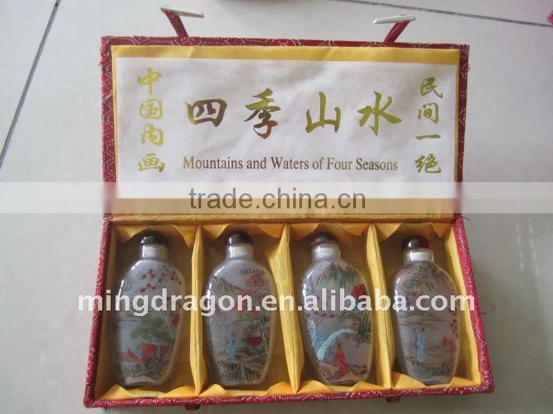Chinese inside hand painted crystal snuff bottle
