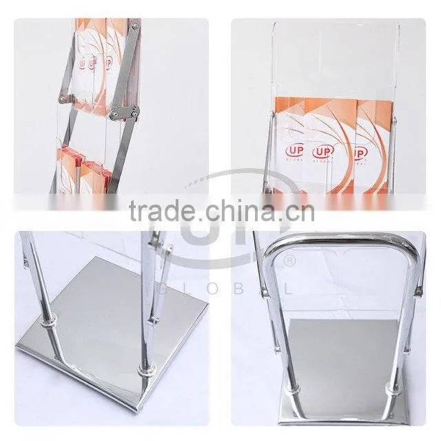 Manufacture A4 Size Portable Acrylic Brochure Holder shelf