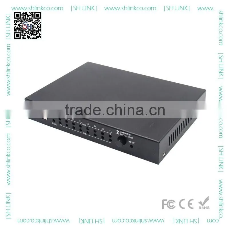 OEM manufacture optical switch fiber optic to 8 RJ45 ports 100M fiber media converter