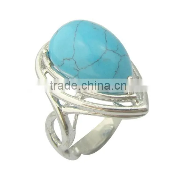 Turquoise silver ring/fashion cheap jewelry ring