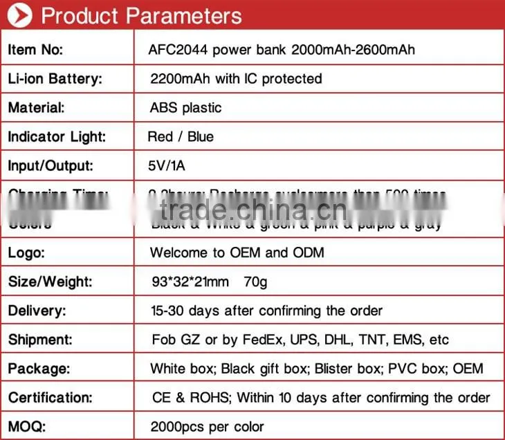 2200mah 2600mah fashion 18650 battery external mini power bank for smartphone