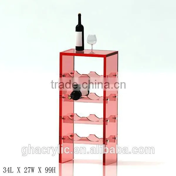 GH-RZ249 High qualityAcrylic wine bottle rack display with good quality,hot sale acrylic wine display rack