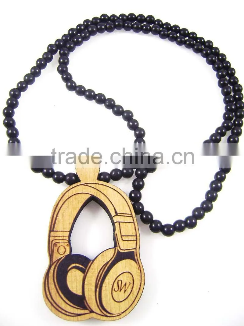 2015 custom hand painted wooden beads necklaces
