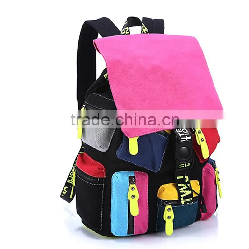Fashion design canvas sports backpack/teenagers fashion sports backpack bag