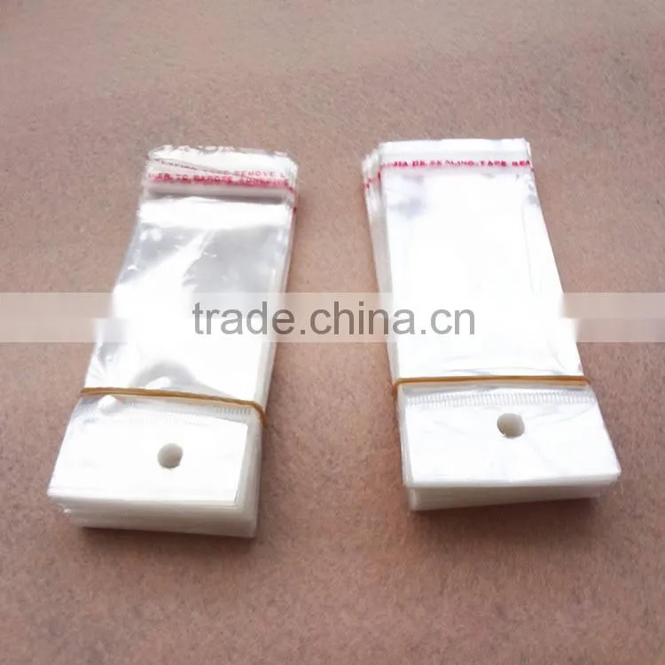 custom header package bag opp plastic bag for jewelry packing