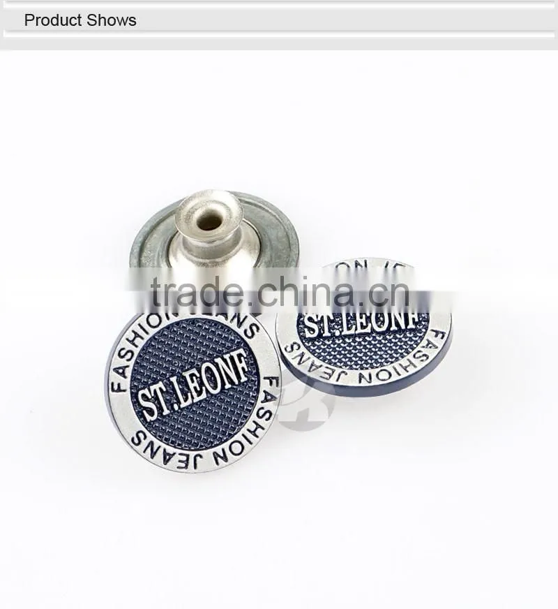 Dark Blue Flat Metal Shank Button