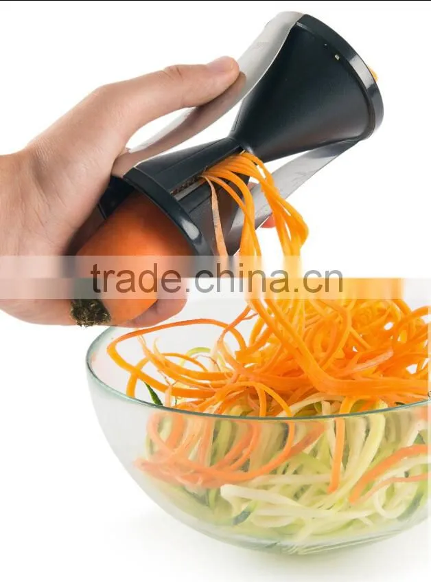 Green Black Stainless Steel Spirelli Spiral Slicer Spiral Vegetable Slicer as seen on TV