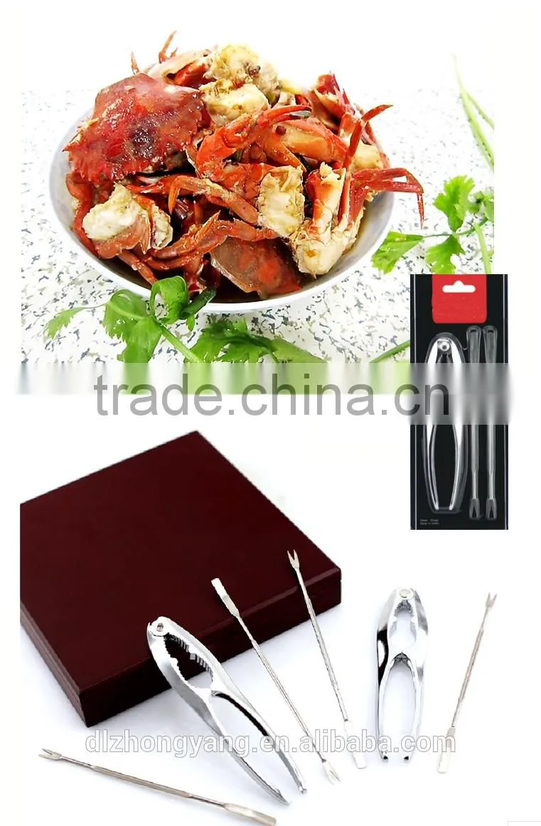 3 PC kitchen Stainless steel seafood lobster tool set lobster Crab Cracker