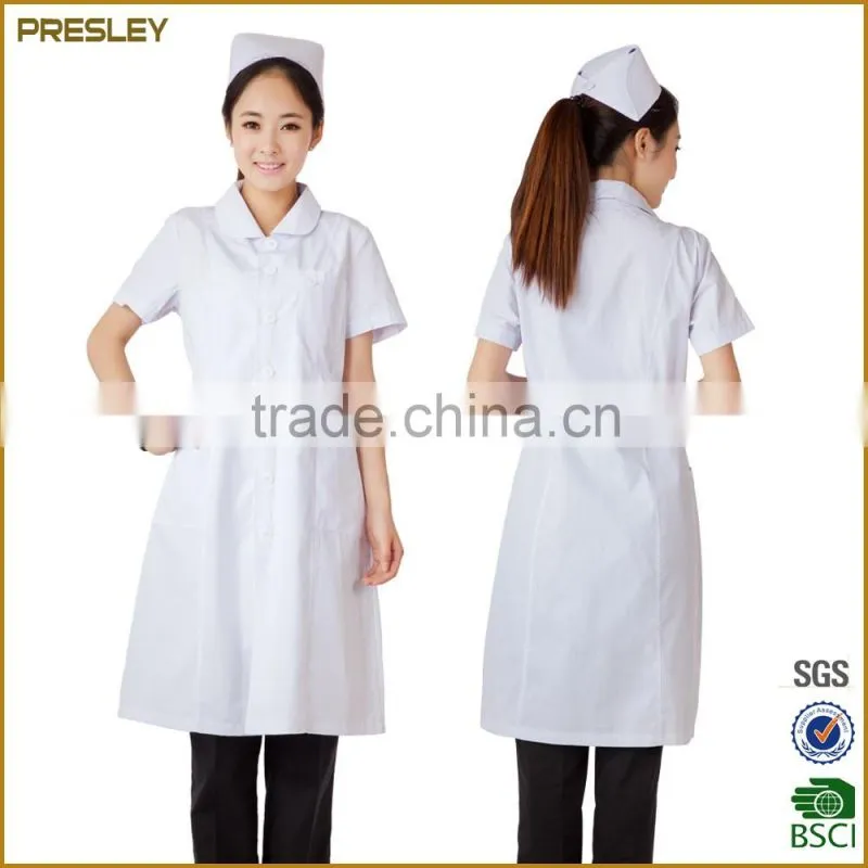 white hospital Uniforms Cotton comfortable uniform with shortsleeve