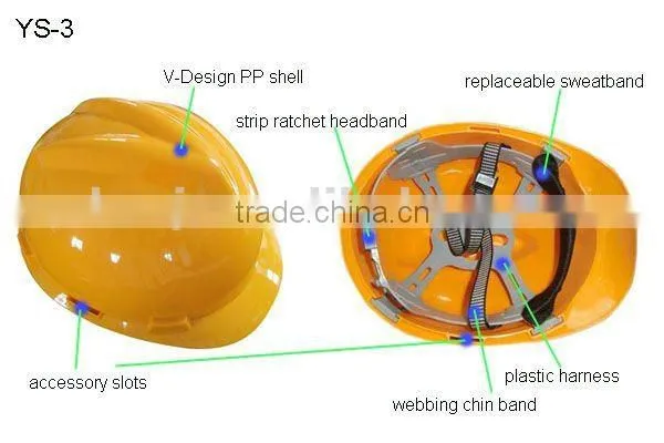 2016 best selling hard hat yellow hard hat high quality cheap hard hat construction & industry PP hard hatelectronic hard hat