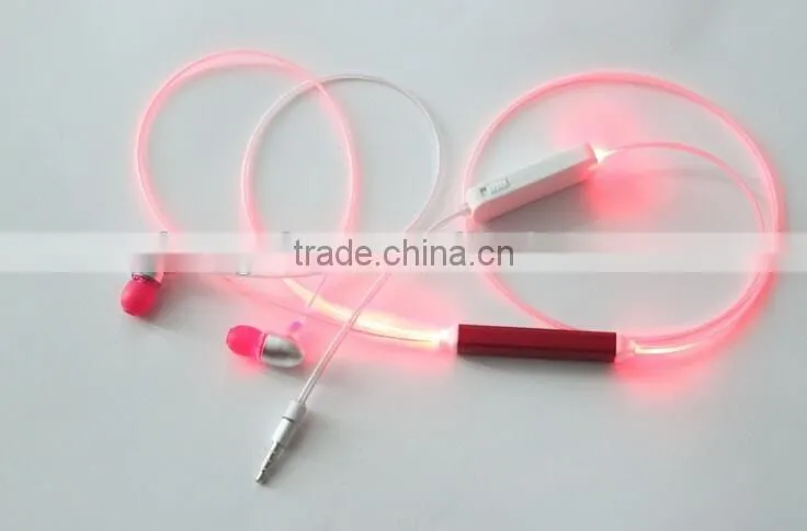2015 Newest arrival shiny lighting LED earphone with microphone
