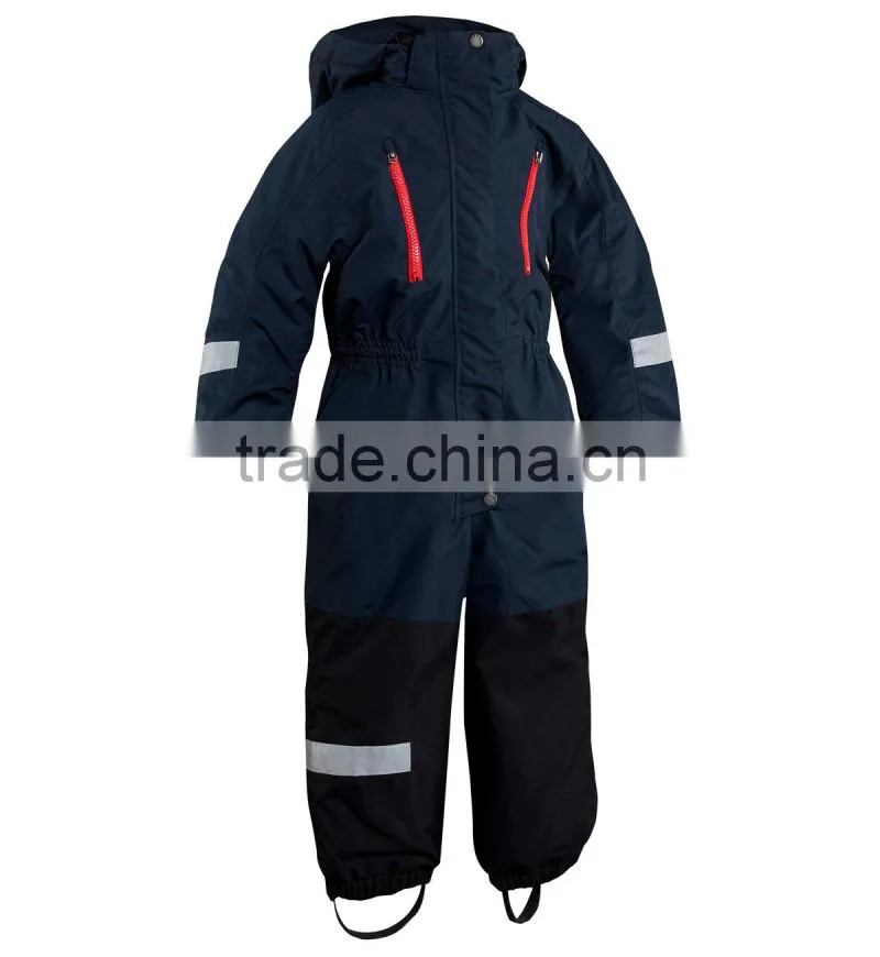 Waterproof kid ski suit one piece snow wear black