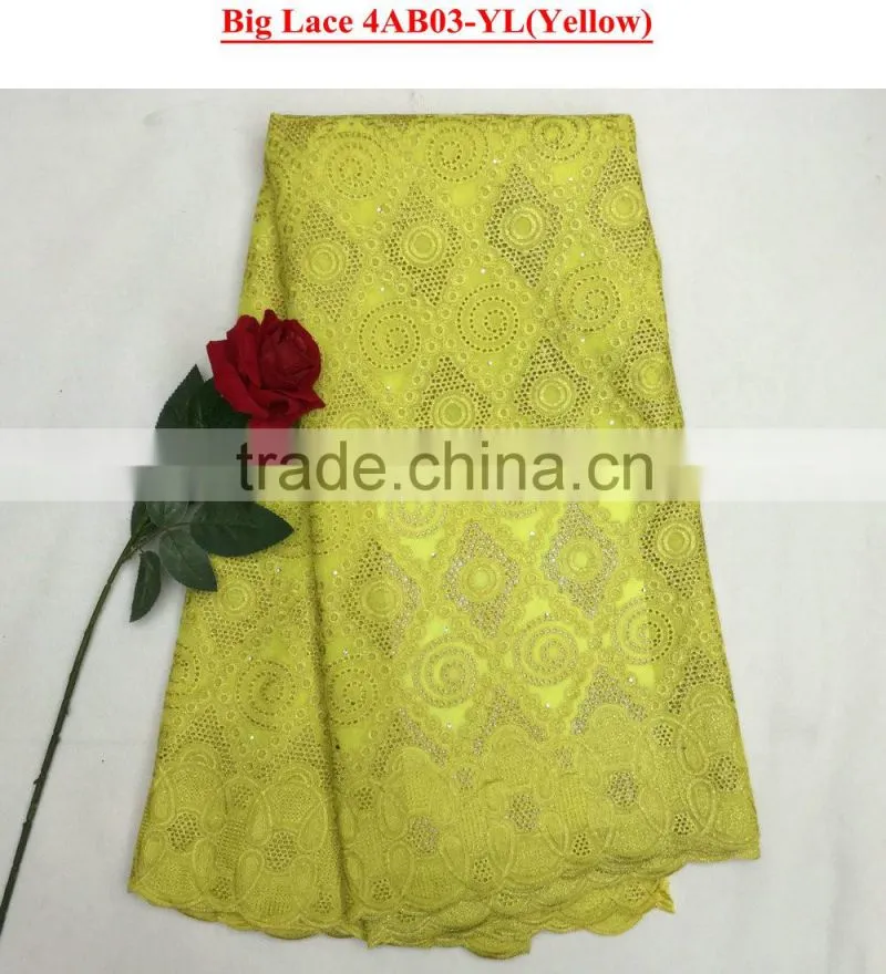 4colors elegant African voile laces fabric big lace fabric in stock