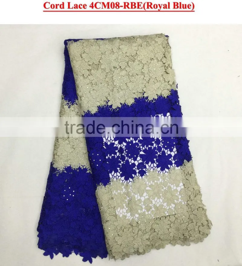 Pretty chemical lace embroidery fabric rhinestoes guipure lace fabric guipure lace for wedding