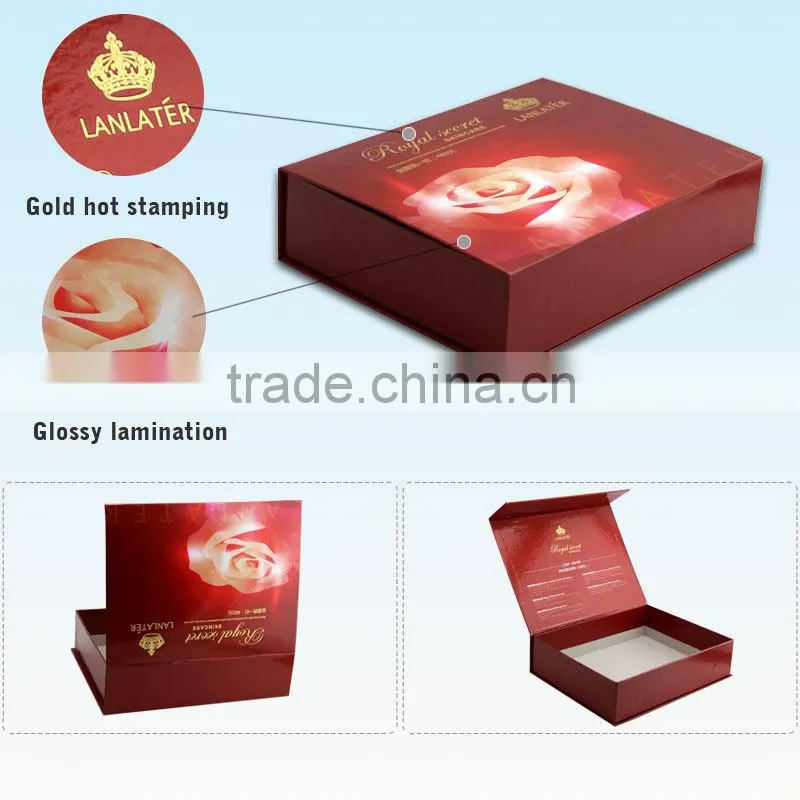 2014 Custom Made High End Red Hard Cardboard Box for Cosmetic