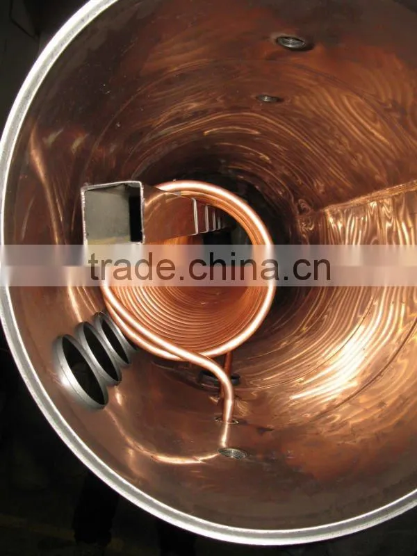 Copper coil pressurized solar water heater