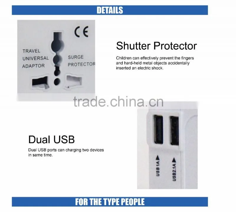 5V 2.1A electrical plug quick charger dual usb