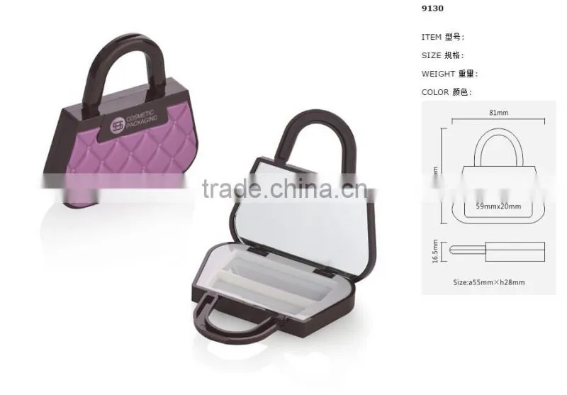Custom lady bag shaped empty magnetic makeup eyeshadow palette case