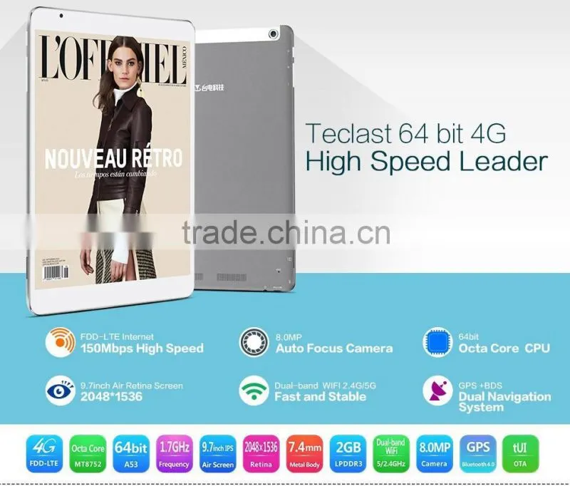 Hottest and Newest 9.7 inch 3G WCDMA 4G LTE Call Tablet PC Android 5.1 2G 4G RAM Octa Core