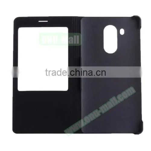 2016 new products leather flip case for huawei mate 8, phone cover case with call display ID
