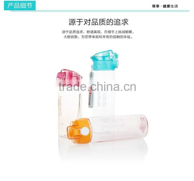 travel bottle/bpa free water bottle/plastic sports bottle with straw