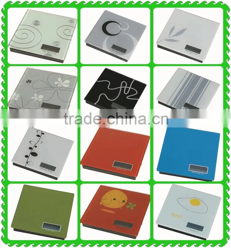 future life colorful silk printing digital kitchen scale, electronic food weighting max 2 kg scale