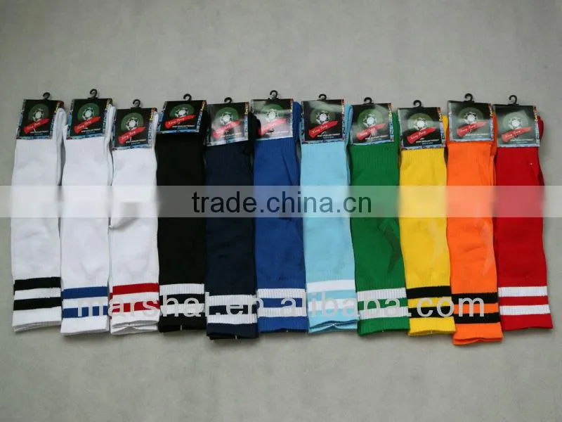 bulk striped men cheap knee high football socks