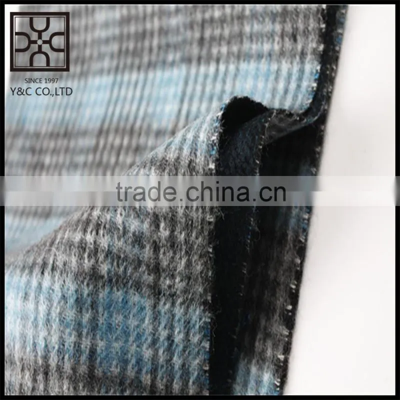 Double Sided Checked Wool Plain Scarf with Fringe