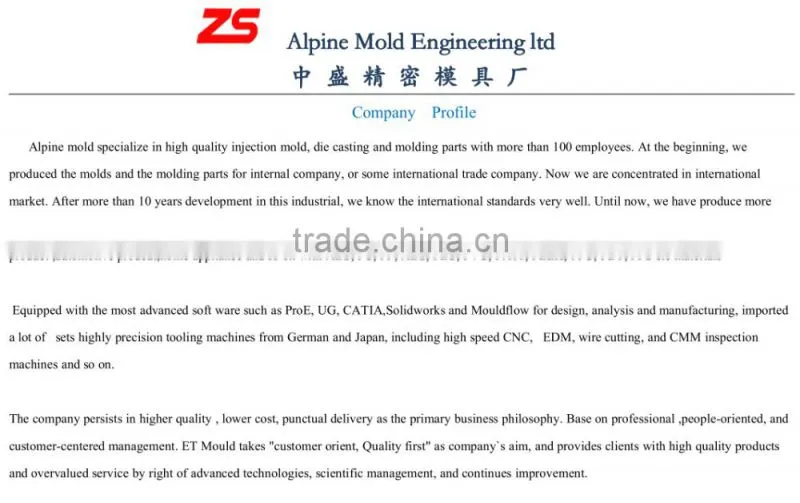zinc die casting die casting mold/ aluminum die casting /aluminium die casting with more 20 years'experience