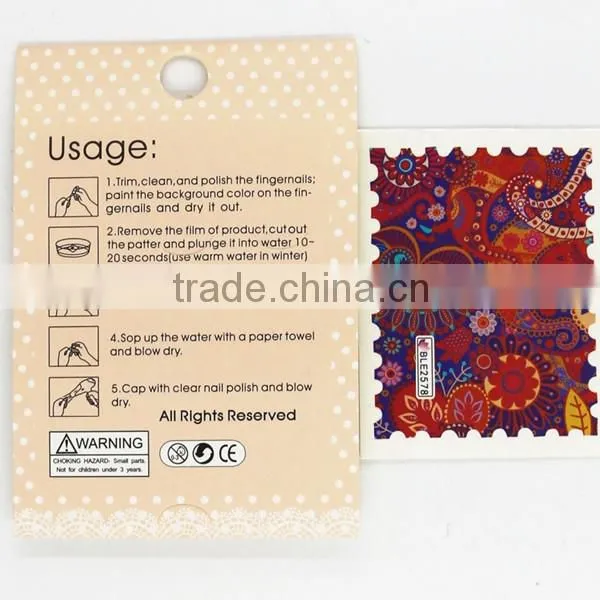 YIWU market price of nail private label msds water slide nail decals