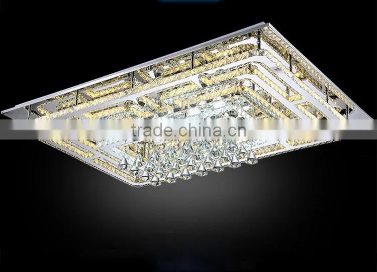 Top Quality K9 Crystal Ceiling Light 128W Amber Luxury Crystal Lamp