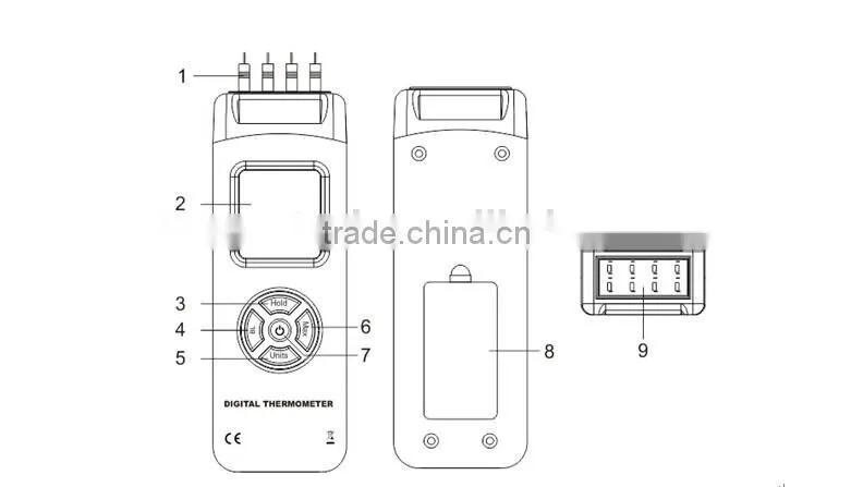 Industrial 4 Type K input digital thermometers for sale TL-TK04 with Large LCD display